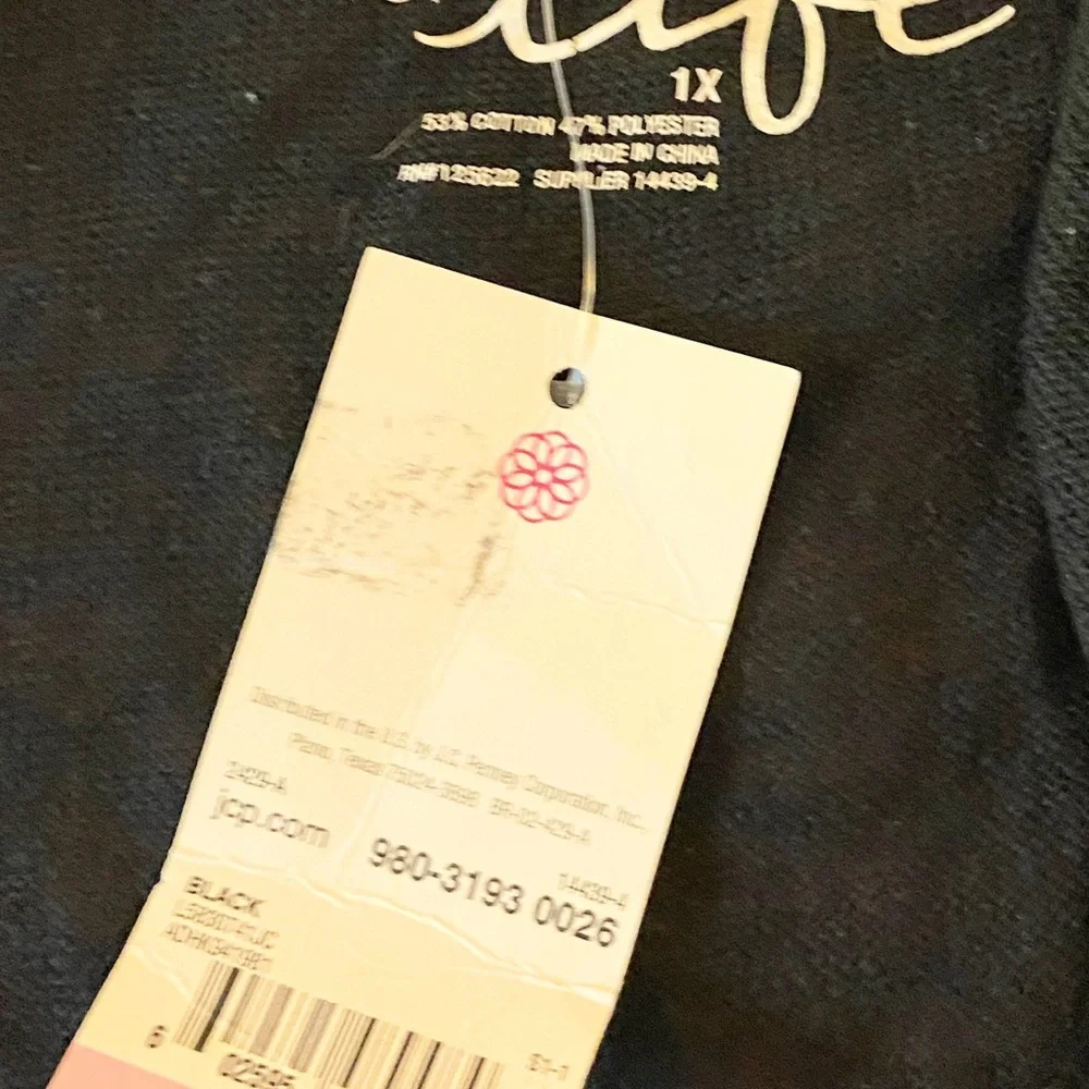 Ladies Made For Life Black Open-Front Draped Cardigan